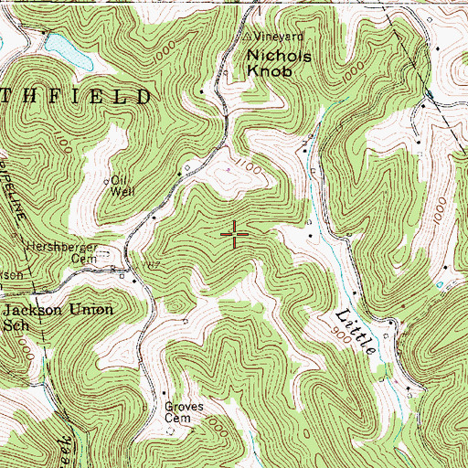 Topographic Map of District III, WV
