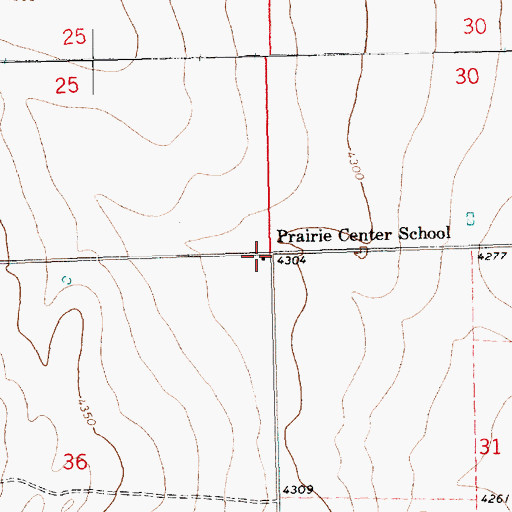 Topographic Map of Prairie Center School, CO