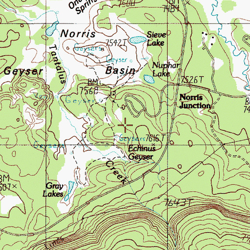 Topographic Map of Steamboat Geyser, WY
