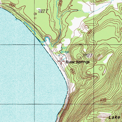 Topographic Map of Butte Spring, WY