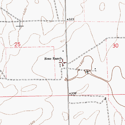 Topographic Map of Rose Ranch, CO