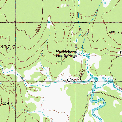 Topographic Map of Huckelberry Hot Spring, WY