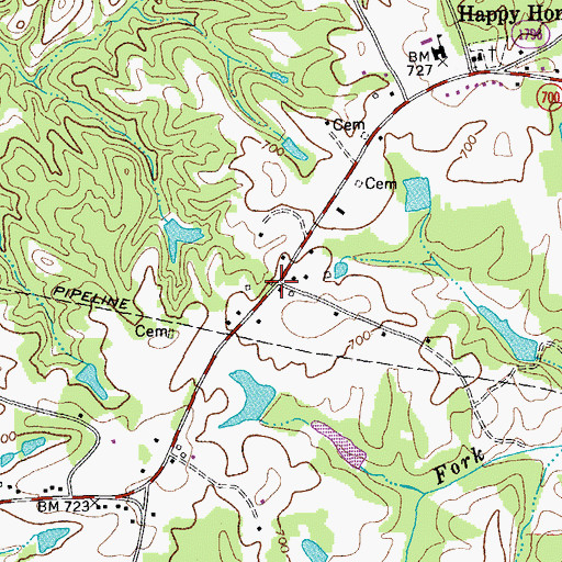 Topographic Map of Howells Store (historical), NC