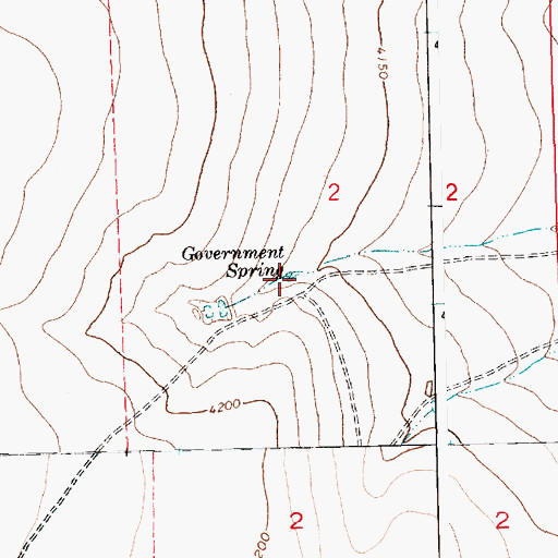 Topographic Map of Government Spring, CO