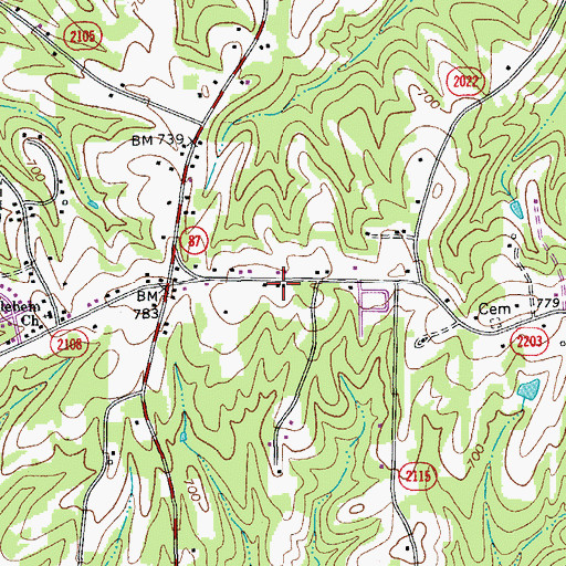 Topographic Map of Saunders School (historical), NC