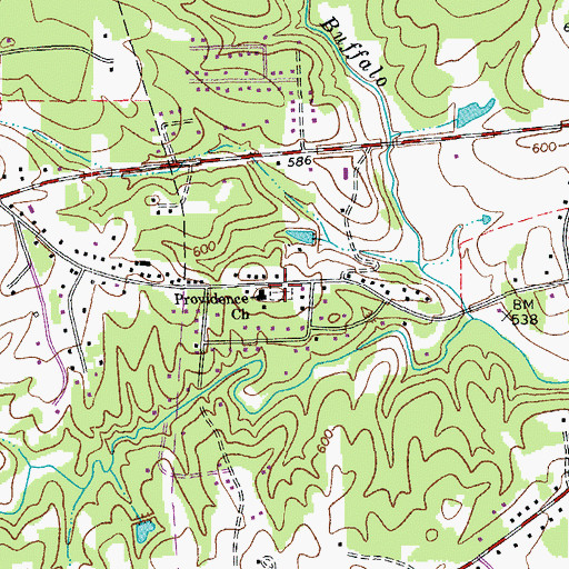 Topographic Map of Providence Cemetery, NC