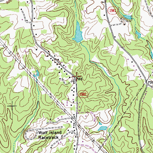 Topographic Map of Cedar Ridge, NC