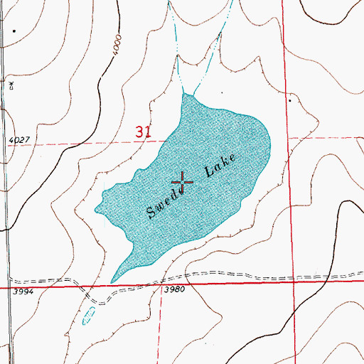Topographic Map of Swede Lake, CO