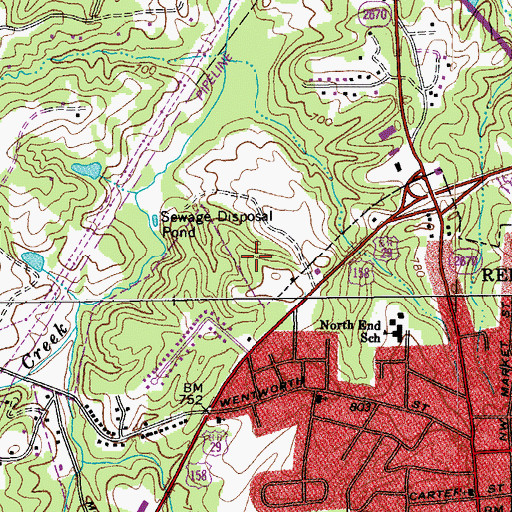 Topographic Map of Village Oaks, NC