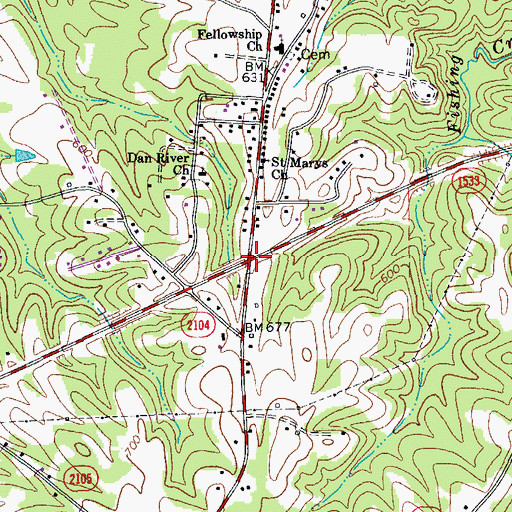 Topographic Map of Dan River, NC