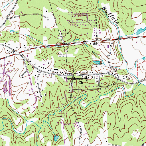 Topographic Map of Providence, NC