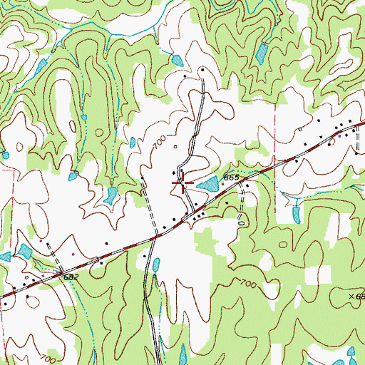 Topographic Map of Shiloh Acres, NC