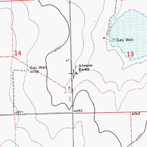 Topographic Map of Abrams Ranch, CO