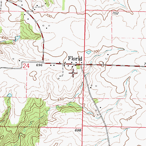 Topographic Map of Florid Cemetery, IL