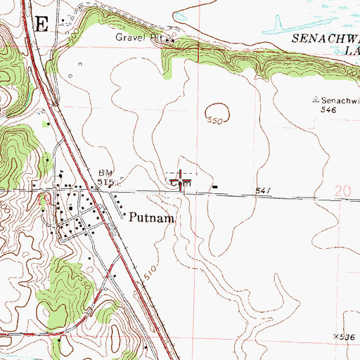 Topographic Map of Putnman Cemetery, IL