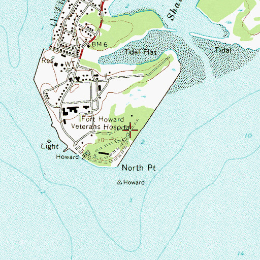 Topographic Map of Battery Clagett (historical), MD