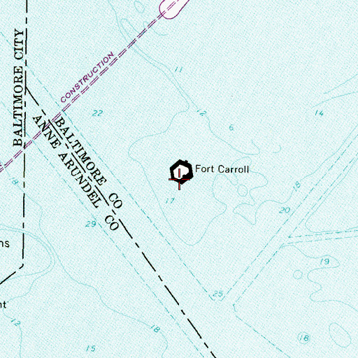 Topographic Map of Battery Heart (historical), MD