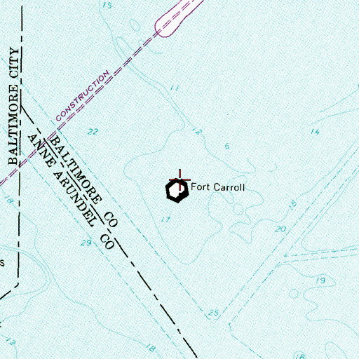 Topographic Map of Sollers Point Flats, MD