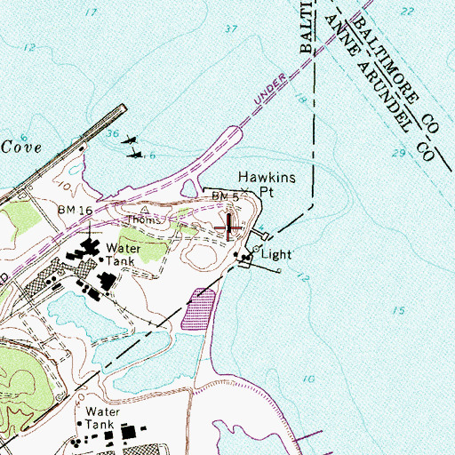 Topographic Map of Battery Irons (historical), MD