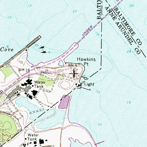 Topographic Map of Battery McFarland (historical), MD