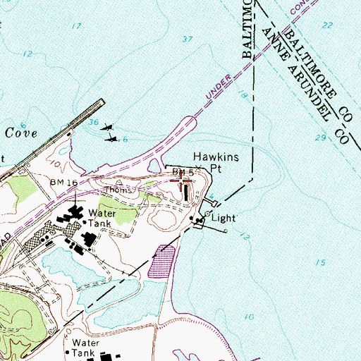 Topographic Map of Battery Mudge (historical), MD