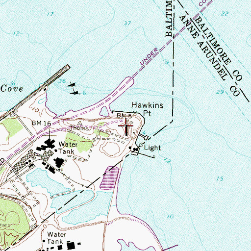 Topographic Map of Battery Winchester (historical), MD