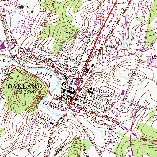 Topographic Map of Kitzmiller Volunteer Fire Department, MD