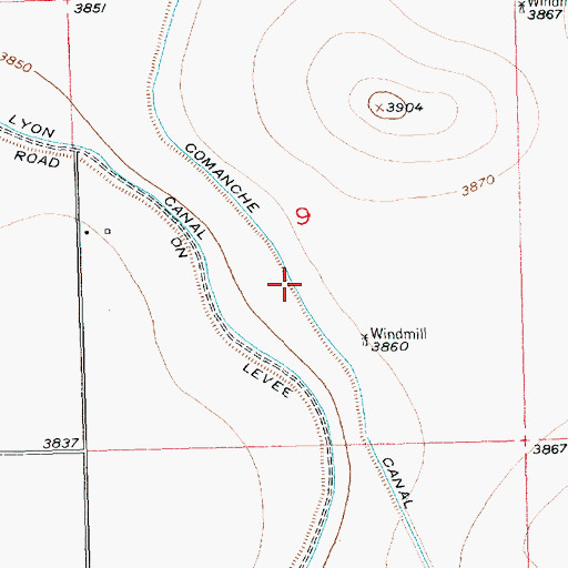Topographic Map of Comanche Canal, CO