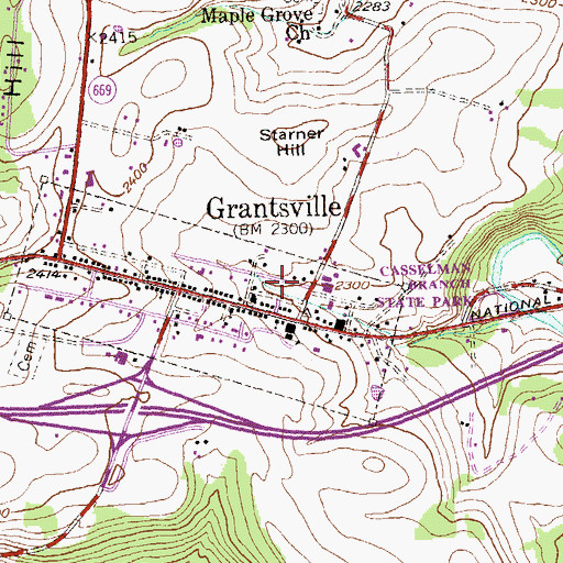 Topographic Map of Station 1 Rescue Squad, MD