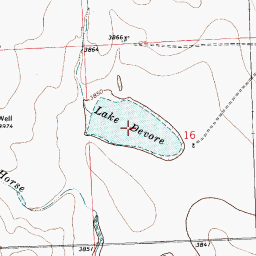 Topographic Map of Lake Devore, CO