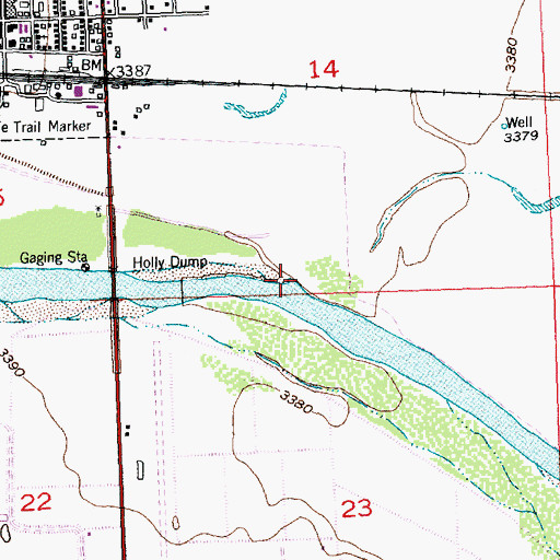 Topographic Map of Wild Horse Creek, CO