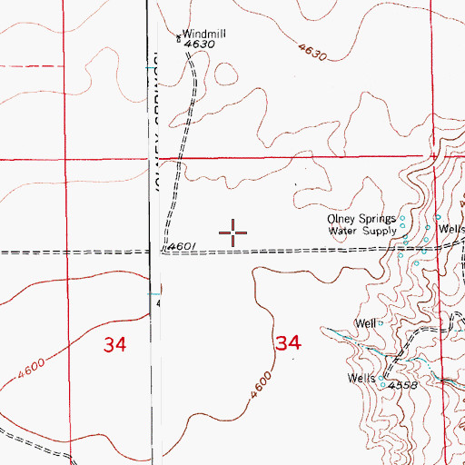 Topographic Map of Olney Spring Water Supply, CO