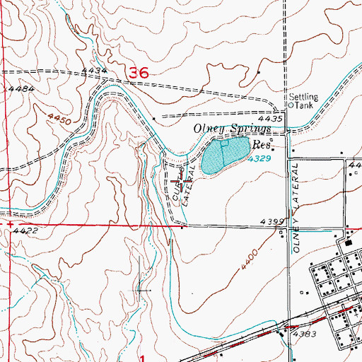 Topographic Map of Curtis Lateral, CO