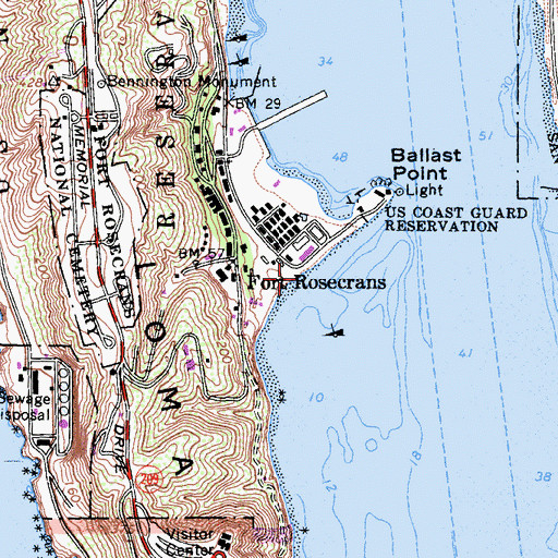 Topographic Map of Battery Calef (historical), CA