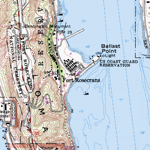 Topographic Map of Battery Fetterman (historical), CA