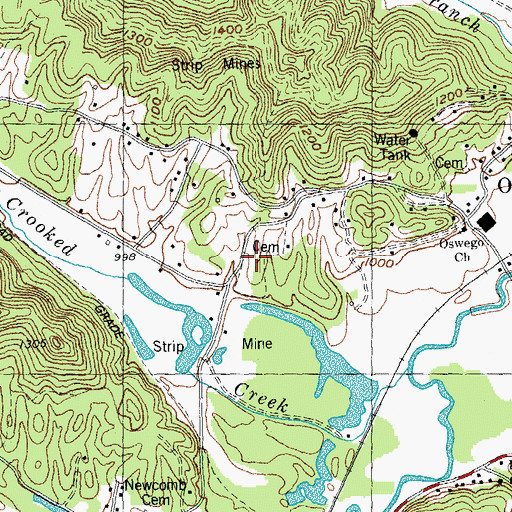 Topographic Map of Douglas Cemetery, TN