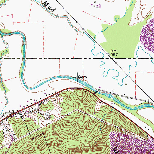 Topographic Map of Perkins Cemetery, TN
