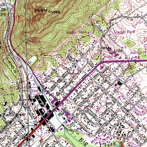 Topographic Map of Charity Worship Center, TN