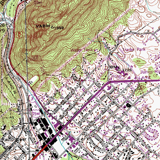 Topographic Map of East La Follette Baptist Church, TN