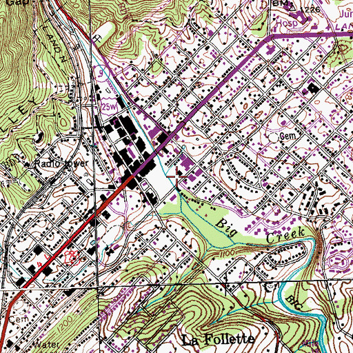 Topographic Map of First Independent Missionary Baptist Church, TN