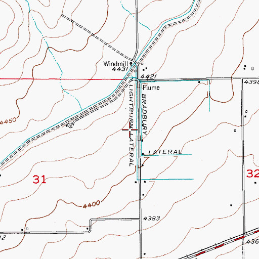 Topographic Map of Lightburn Lateral, CO