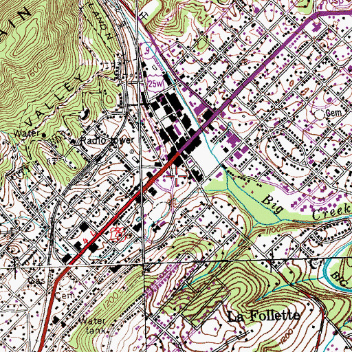 Topographic Map of First Presbyterian Church, TN