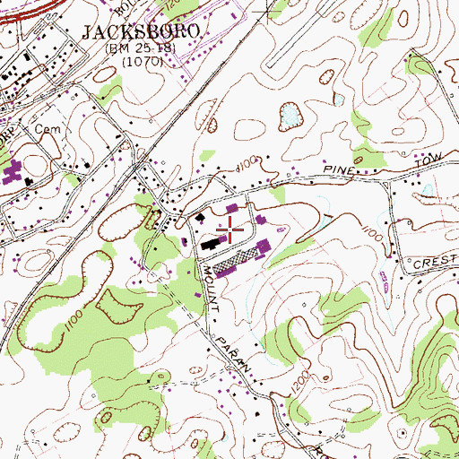 Topographic Map of Hollingsworth Industrial Park, TN
