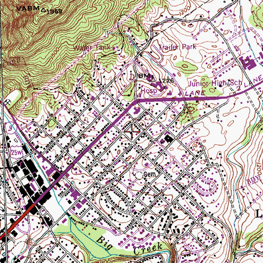 Topographic Map of La Follette Church of Christ, TN