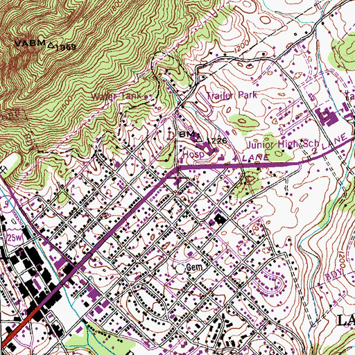Topographic Map of La Follette United Methodist Church, TN