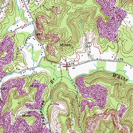 Topographic Map of White Oak Church of Christ, TN