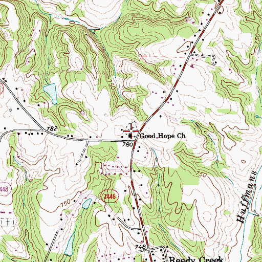 Topographic Map of Good Hope Cemetery, NC
