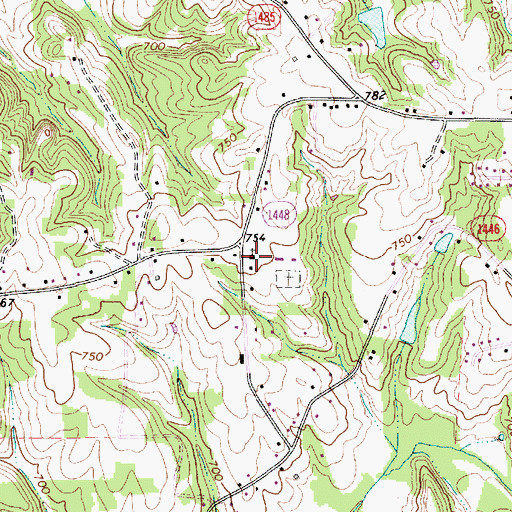 Topographic Map of Reedy Creek Baptist Church, NC