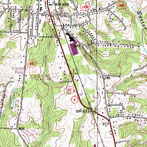 Topographic Map of Welcome Church of God, NC