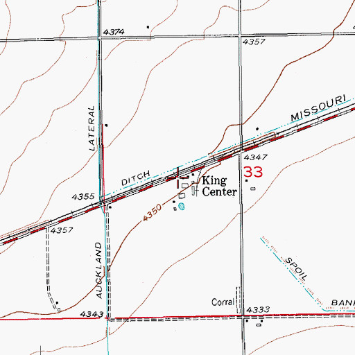 Topographic Map of King Center, CO